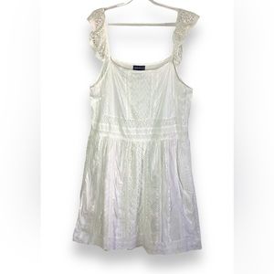 Mode Ax Inc. Dress White Lace Knee Length Midi Size XL NWT